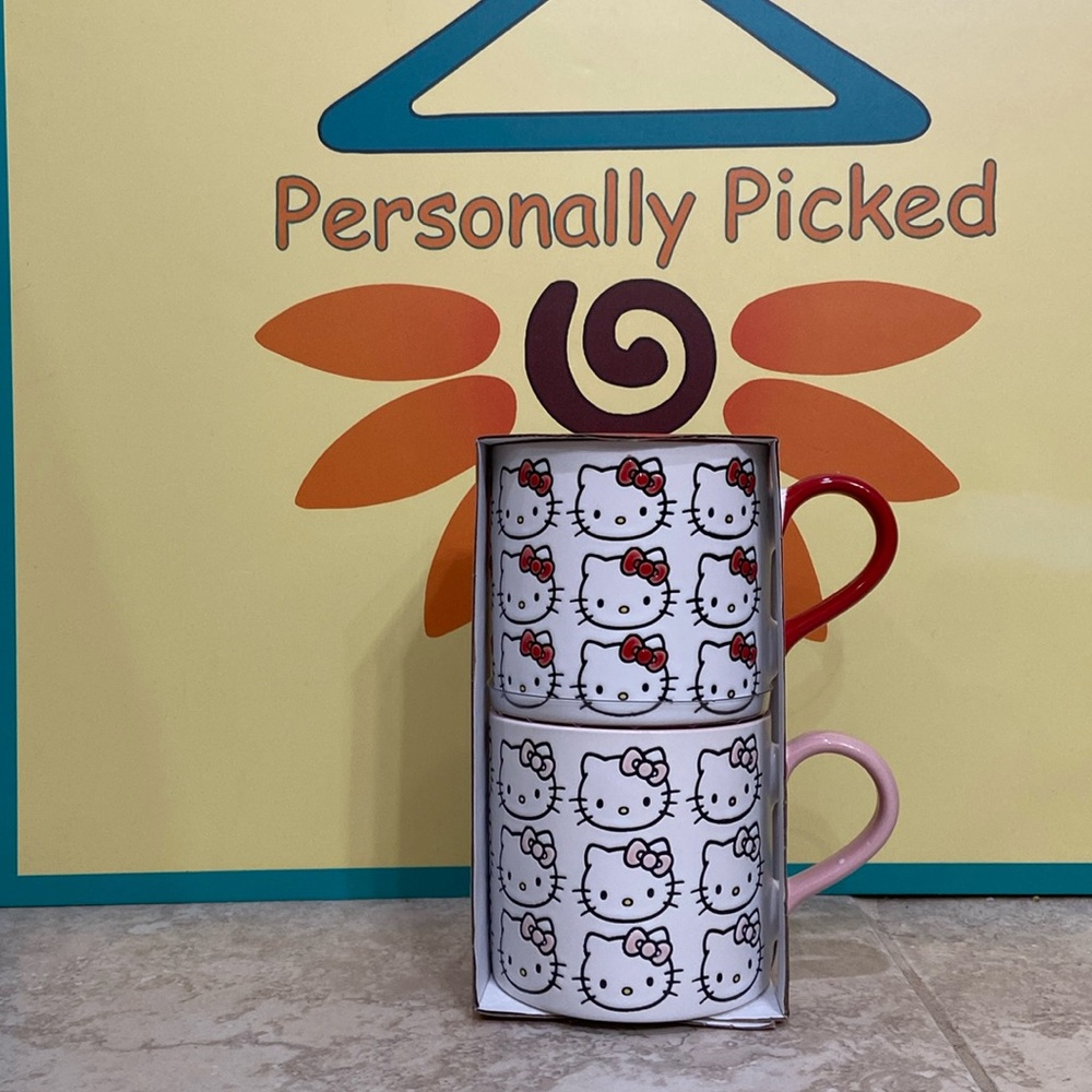 Blue Sky Clayworks “HELLO KITTY” 18oz Mug Set Of 2